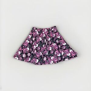 Olsenboye Juniors XS Floral Mini Skirt Pink Purple Black A-Line 17"Long